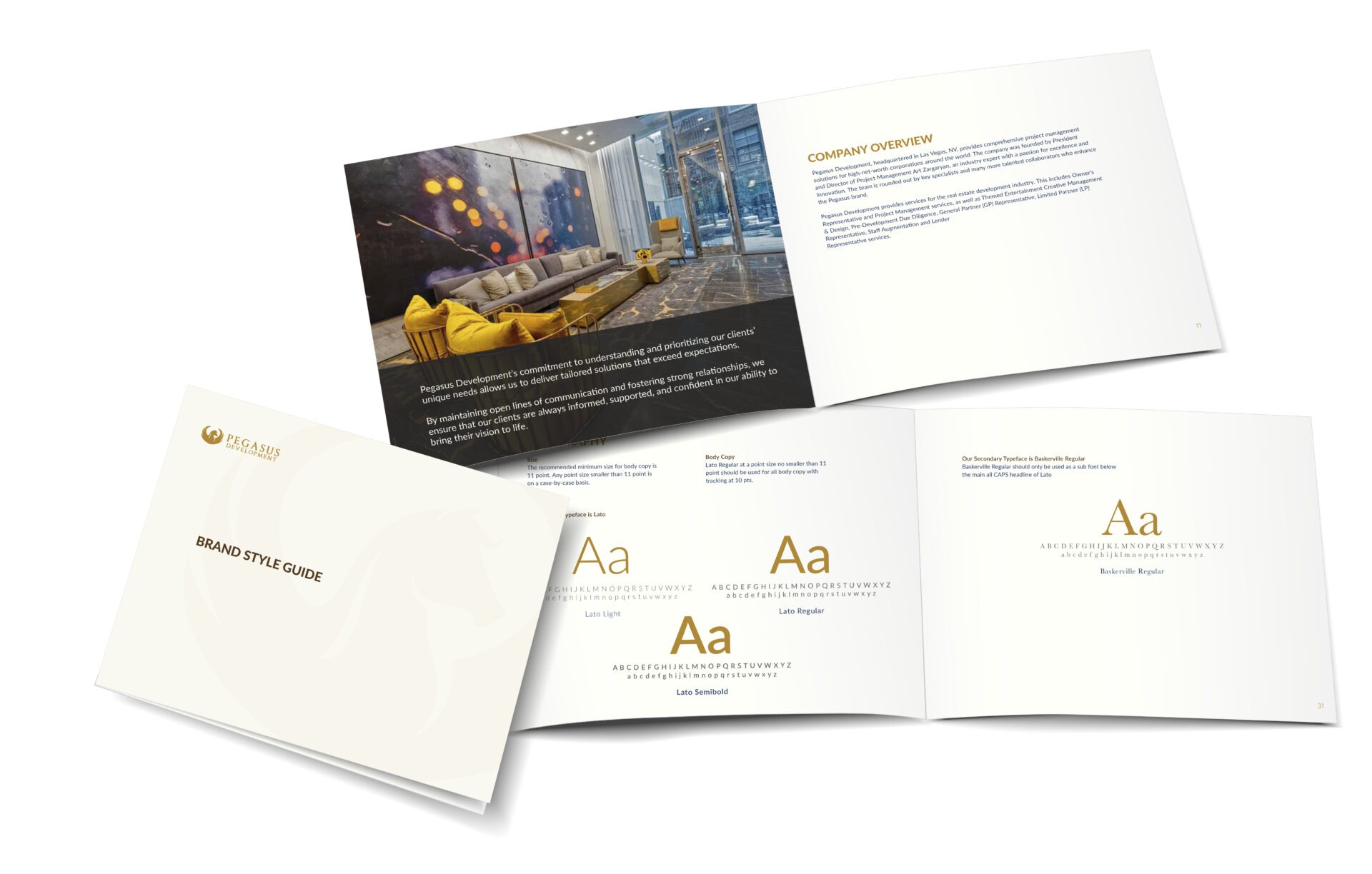 Pegasus Development rebranded style guide designed by Canyon Creative in Las Vegas, Nevada.
